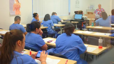 Students learning in a classroom setting