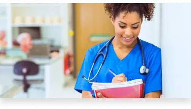 a healthcare student engaged in medical assistant training