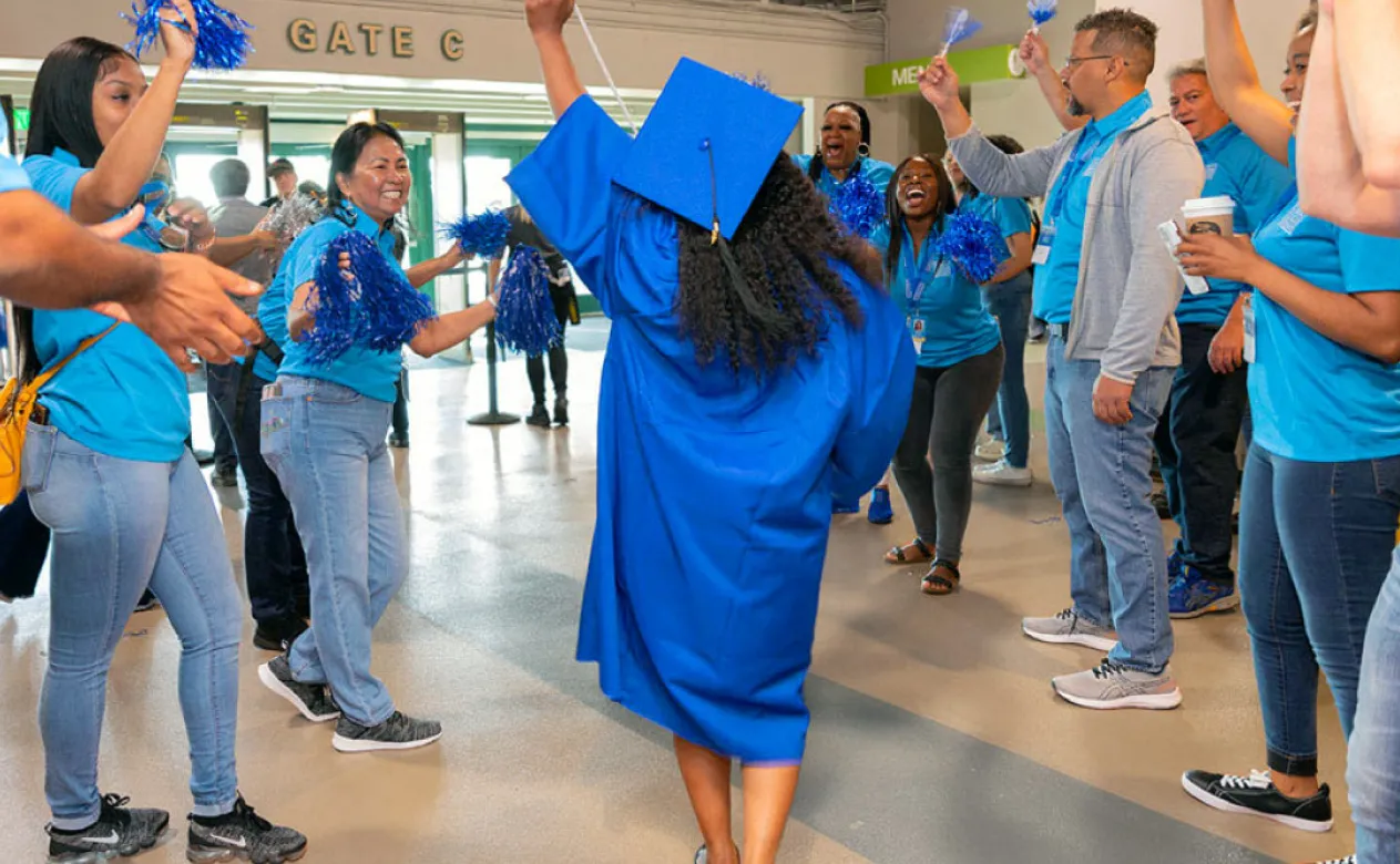 A graduate at UMA commencement