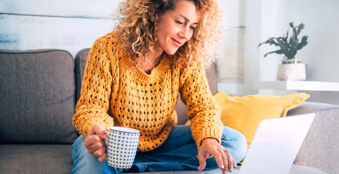 Lady looking at laptop