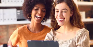 health and human services professional wearing a headset and smiling