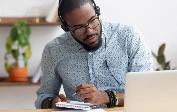 A man writing