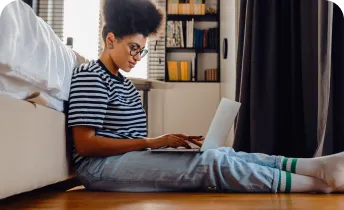 A student studying from home.