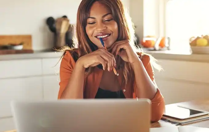 A smiling woman